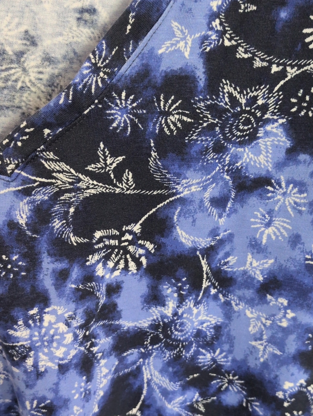 ✔️Woman Within Blue and Black Floral Long Sleeve Tee - Picture 3 of 6